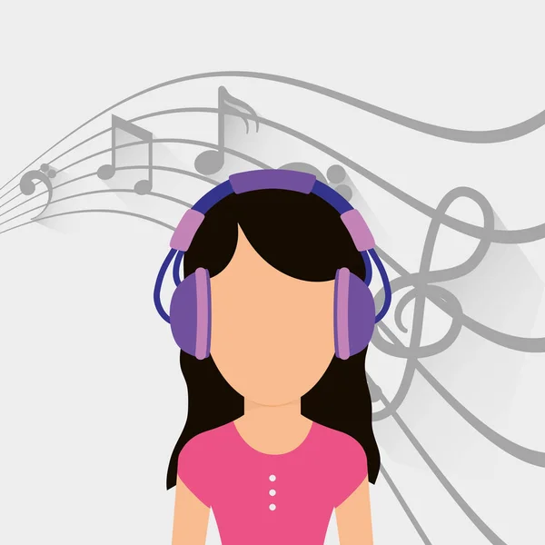 Musicien écoute mélodie — Image vectorielle