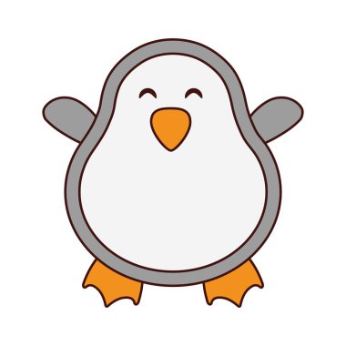 sevimli penguen karakteri izole simgesi