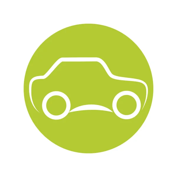 Eco car symbol isolated icon — Stock Vector