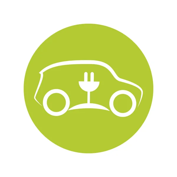 Eco samochód symbol na białym tle ikona — Wektor stockowy