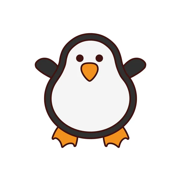 Bonito pinguim personagem isolado ícone — Vetor de Stock