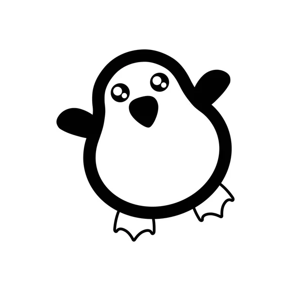 Bonito pinguim personagem isolado ícone — Vetor de Stock