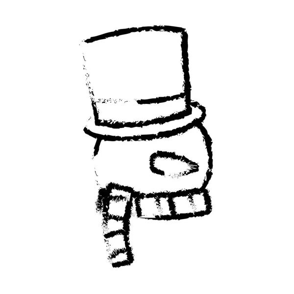 Schattige sneeuwpop karakter geïsoleerde pictogram — Stockvector