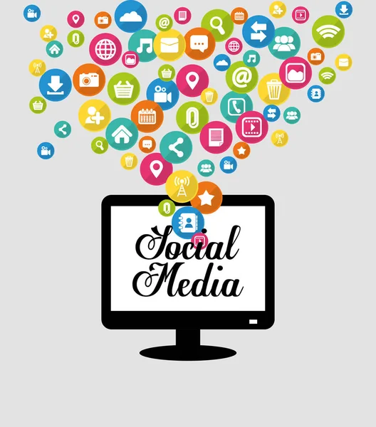 Médias sociaux et réseaux sociaux — Image vectorielle