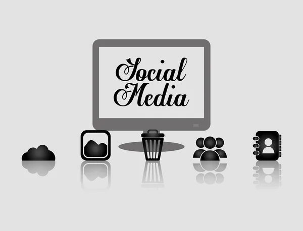 Redes sociales y redes sociales — Vector de stock