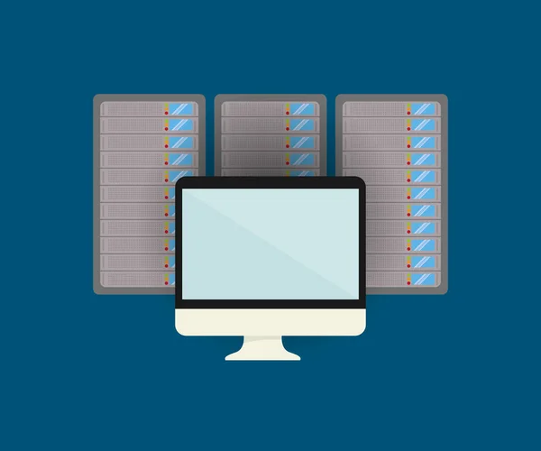 Computer di archiviazione del database — Vettoriale Stock