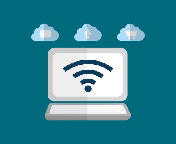 Wifi computertechnologie — Stockvector