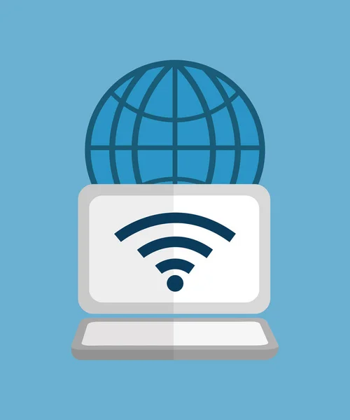 Tecnologia Wi-Fi para computador —  Vetores de Stock