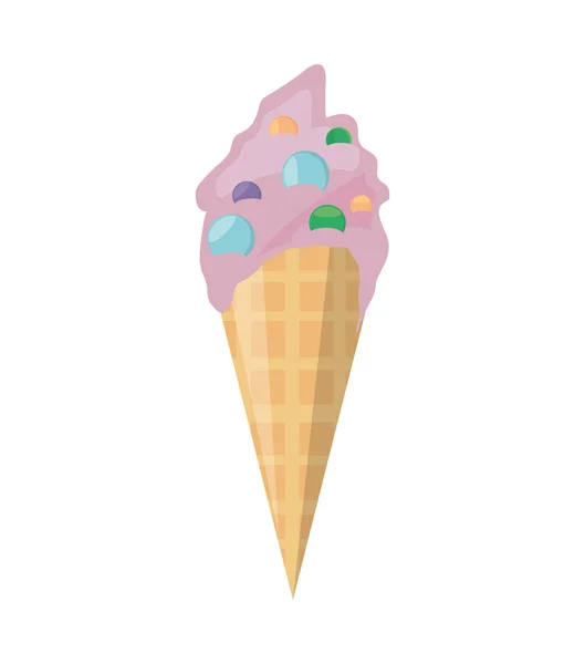 Sweet ice cream delicious isolated icon — Stock Vector