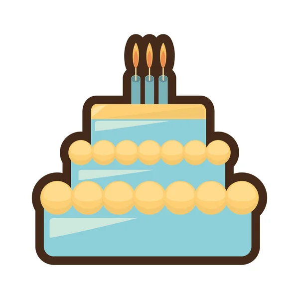 Słodkie ciasto pyszne ikona na białym tle — Wektor stockowy