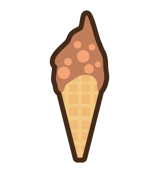 Helado dulce delicioso icono aislado — Vector de stock