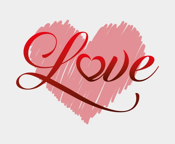 Corazón amor romanticismo — Vector de stock