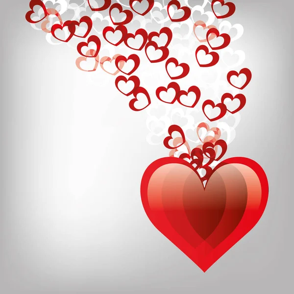 Corazón amor romanticismo — Vector de stock