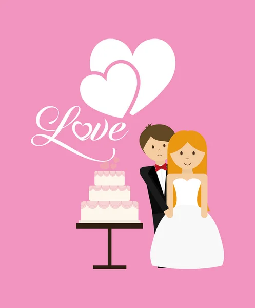 Boda matrimonio amor — Vector de stock