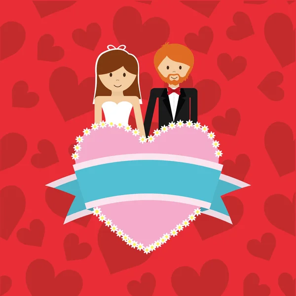 Wedding marriage love — Stock Vector