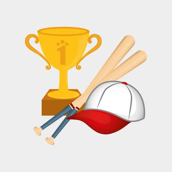 Chapeau de tasse de baseball chauves-souris — Image vectorielle