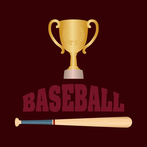 Taça de troféu de beisebol — Vetor de Stock