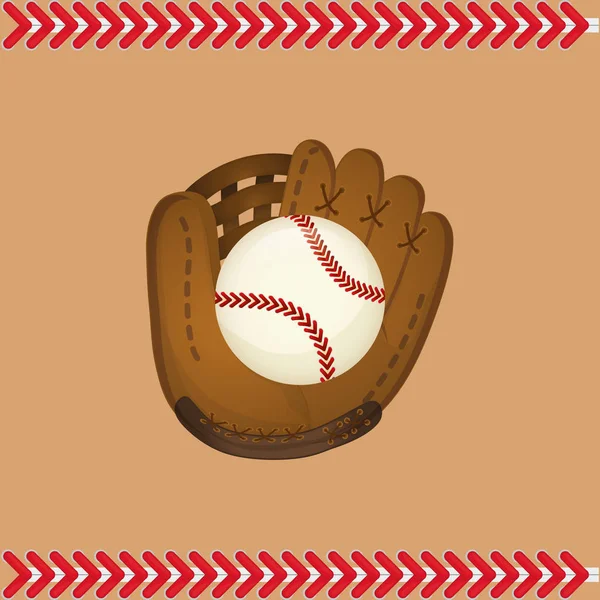 Honkbal bal handschoen — Stockvector