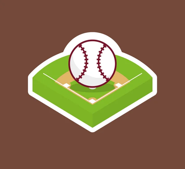 Pelota de campo de béisbol — Vector de stock