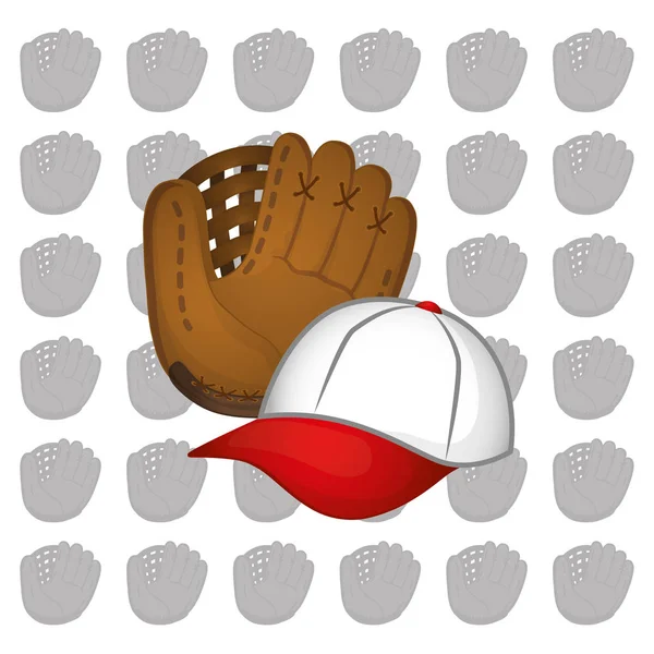 Läderhandske baseball hat — Stock vektor