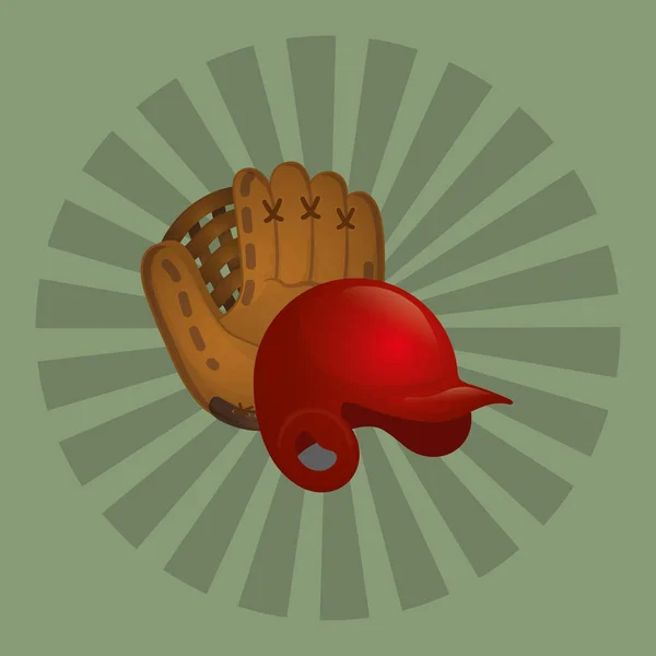 Baseball leather glove hat — Stock Vector