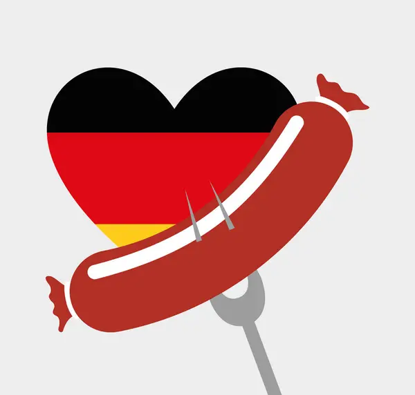 Salsiccia cibo tedesco — Vettoriale Stock