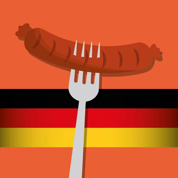 Sosis Jerman makanan - Stok Vektor