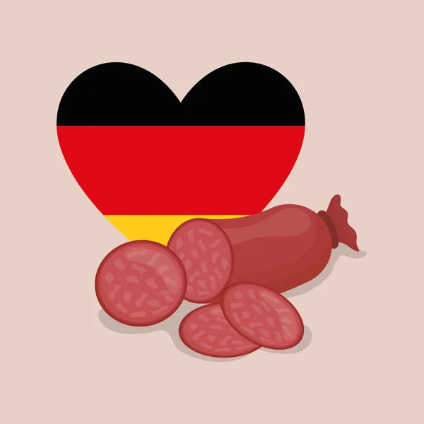 Saucisse nourriture allemande — Image vectorielle