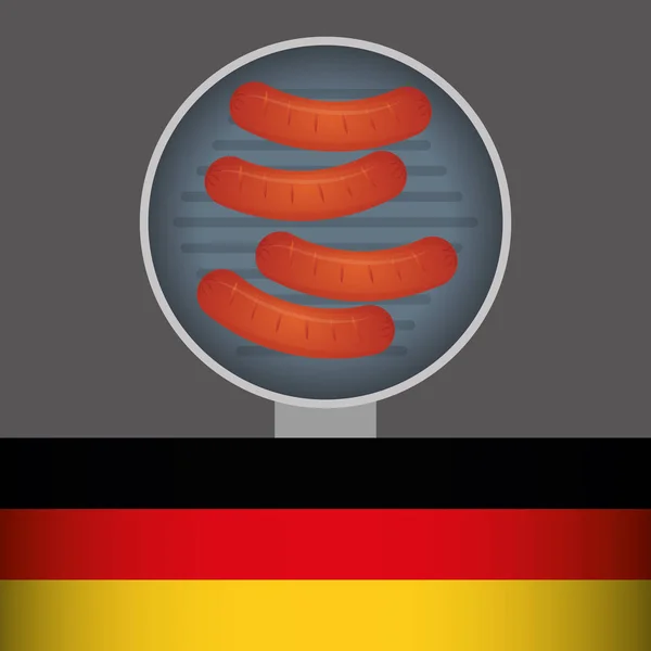 Salsicha comida alemã — Vetor de Stock
