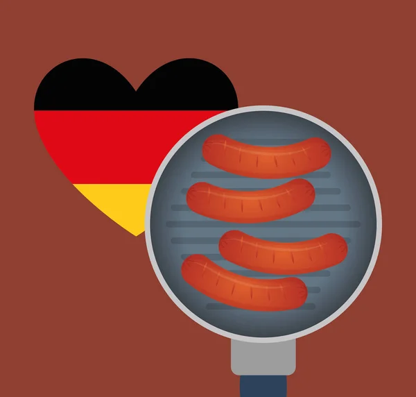 Salsicha comida alemã —  Vetores de Stock