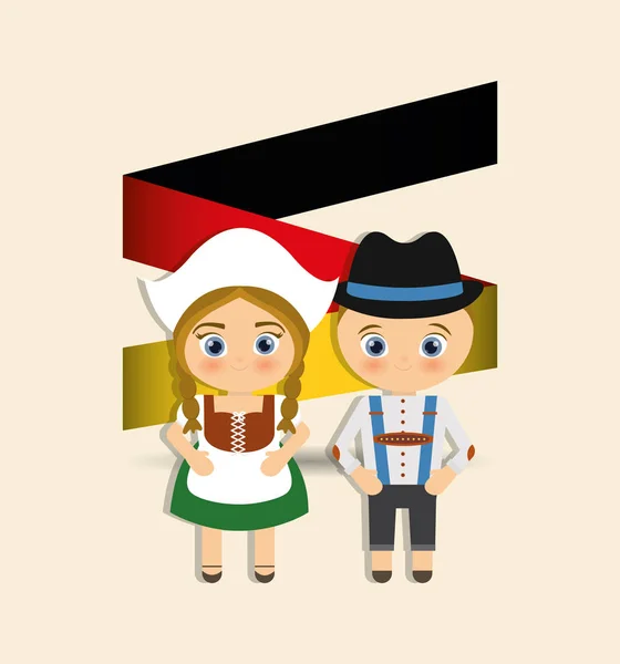 German oktoberfest cartoon — Stock Vector