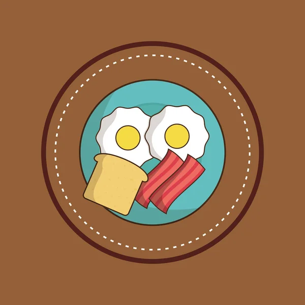 Comida americana de desayuno — Vector de stock