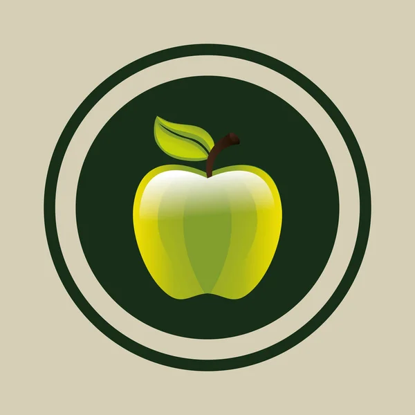 Finom zöld alma — Stock Vector