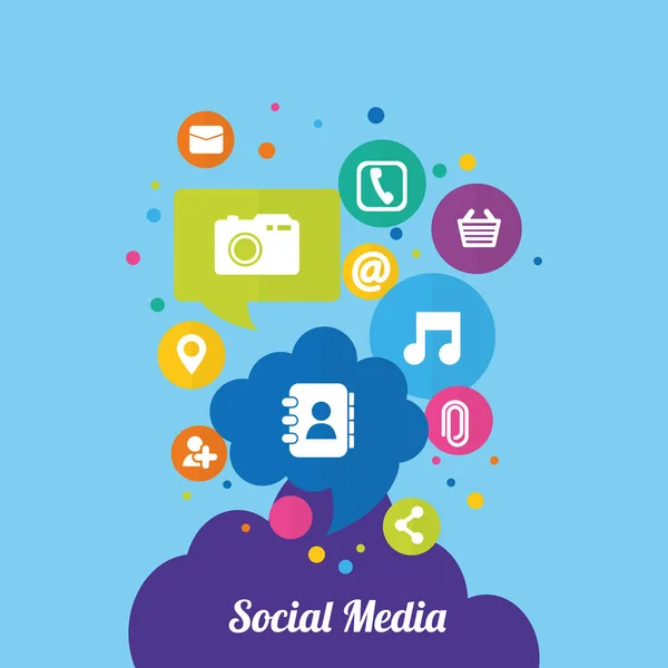 Social media e networking — Vettoriale Stock