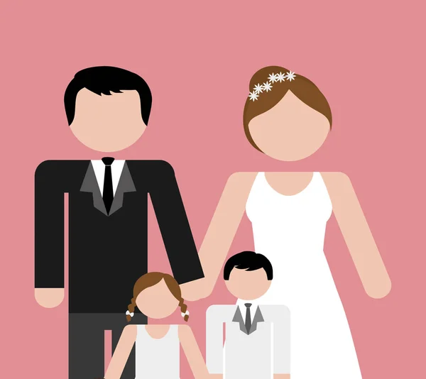Aile ev ilişki — Stok Vektör