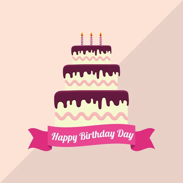 Happy birthday cake — Stock Vector