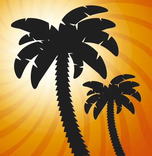 Palme albero spiaggia — Vettoriale Stock