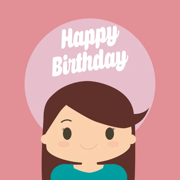 Feliz cumpleaños niño de dibujos animados — Vector de stock