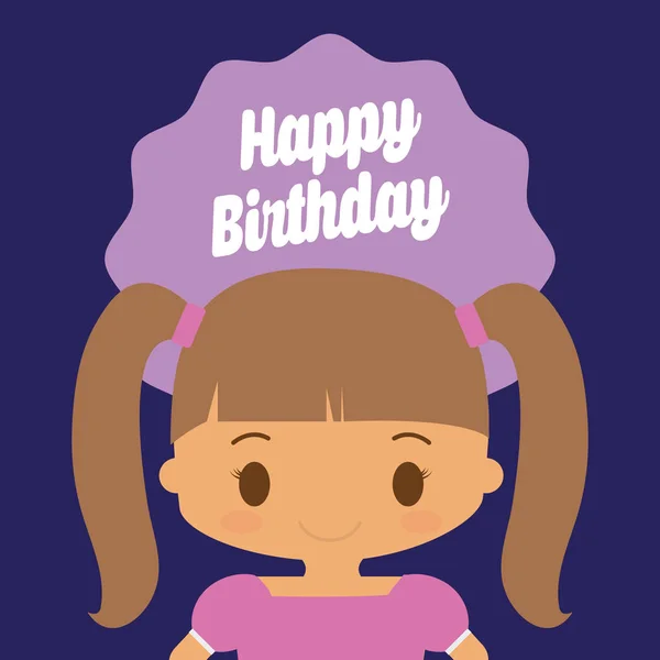 Feliz cumpleaños niño de dibujos animados — Vector de stock