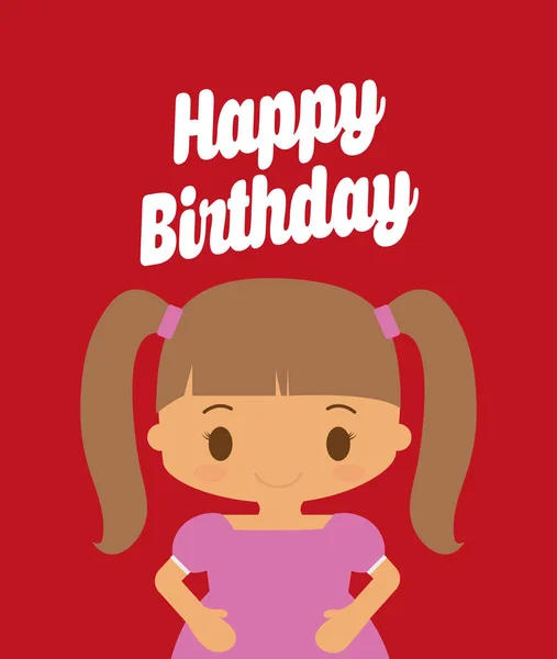 Feliz cumpleaños niño de dibujos animados — Vector de stock