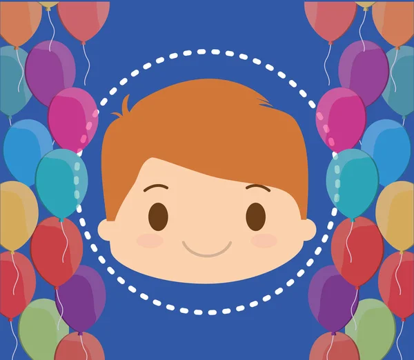 Happy birthday kid cartoon — Stock Vector