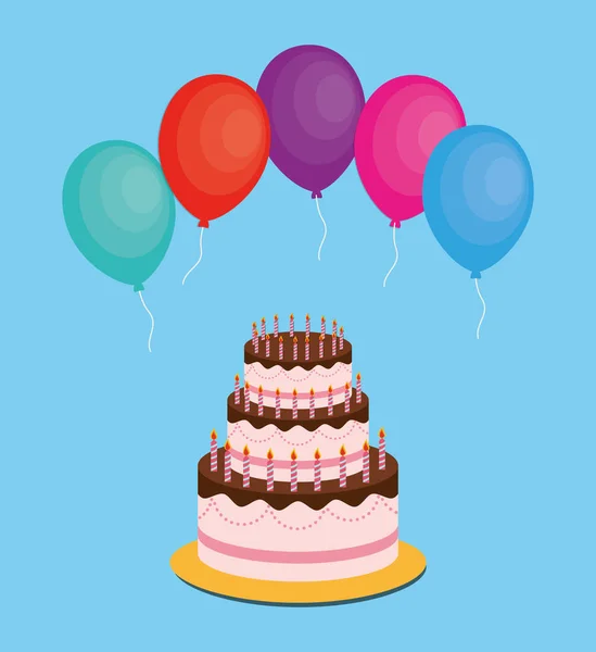 Feliz bolo de aniversário —  Vetores de Stock