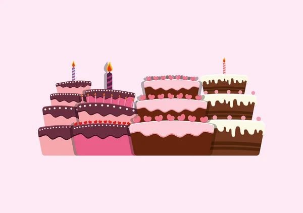 生日快乐蛋糕 — 图库矢量图片