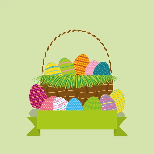 Feliz Pascua linda tarjeta — Vector de stock