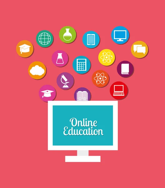 Educación en línea elearning — Vector de stock