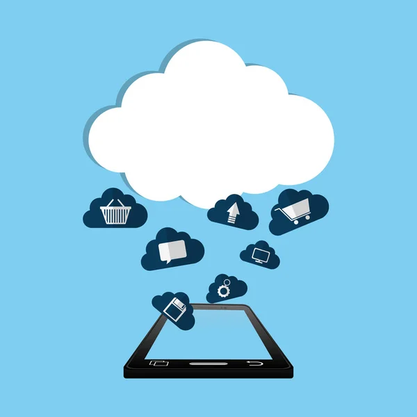 Tecnología de cloud computing — Vector de stock