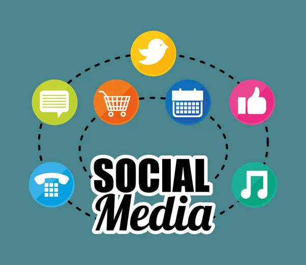 Social media e networking — Vettoriale Stock