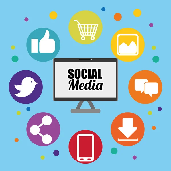 Social media e networking — Vettoriale Stock