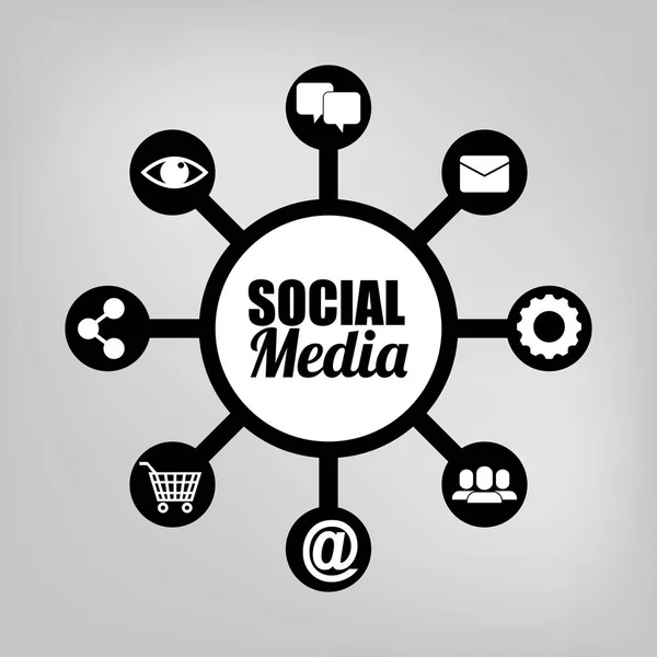Redes sociales y redes sociales — Vector de stock