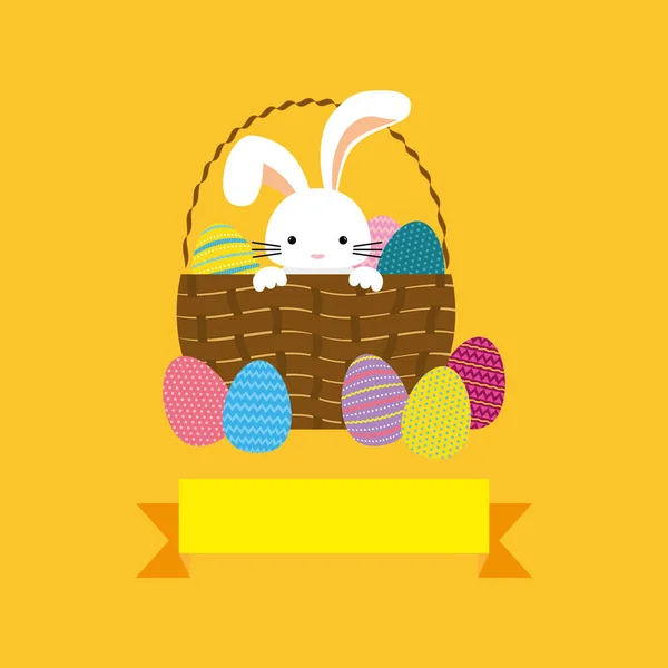 Joyeux Pâques carte mignonne — Image vectorielle